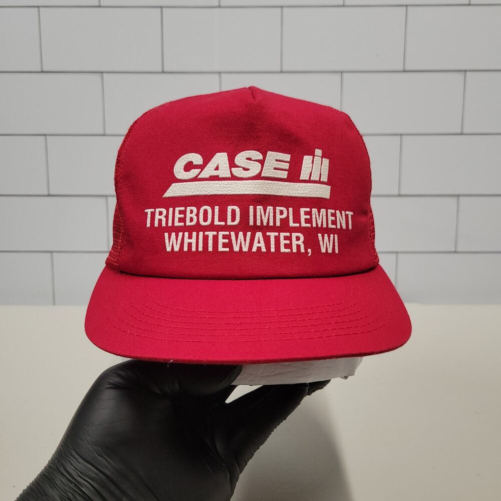 Vintage Case IH Triebold Implement Whitewater WI K-Products Red Trucker Hat